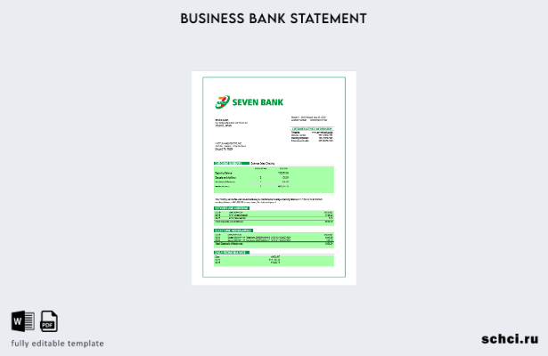 цифровая загрузка выписки по текущему счету компании Seven Bank Шаблон в формате